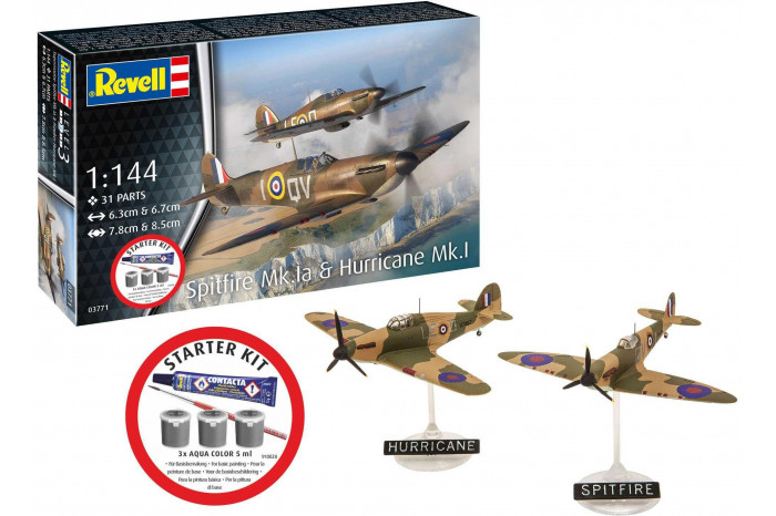 Starter Kit letadlo 73771 - Spitfire Mk.Ia & Hurricane Mk.I (1:144)