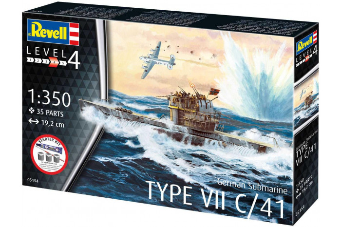 Starter Kit ponorka 75154 - German Submarine Type (1:350)