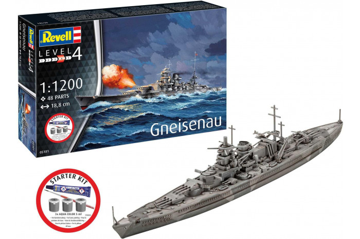 Starter Kit loď 75181 - Battleship Gneisenau (1:1200)