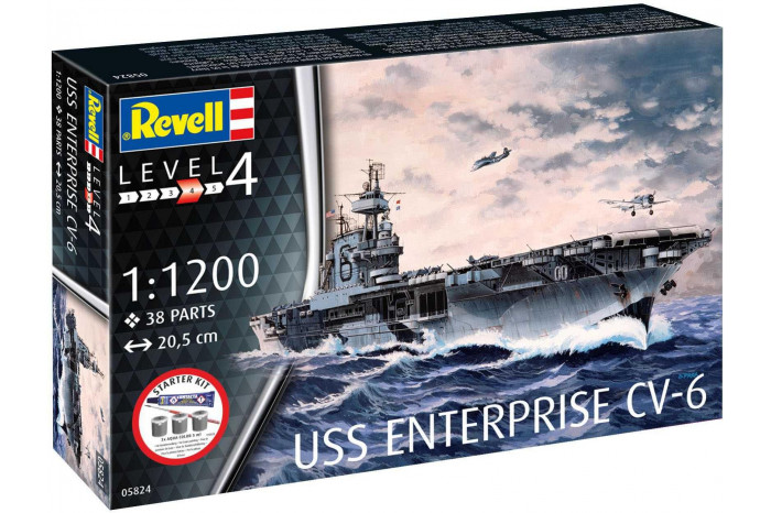 Starter Kit loď 75824 - USS Enterprise CV-6 (1:1200)