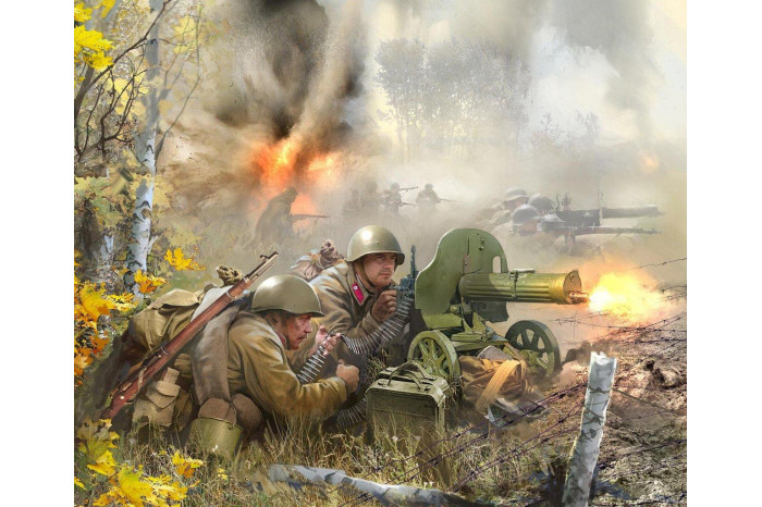 Wargames (WWII) figurky 6104 - Soviet Machinegun Crew 1941 (1:72)