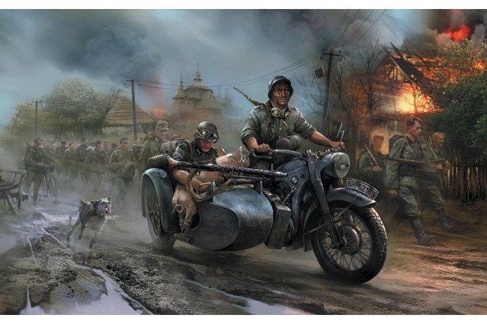 Wargames (WWII) military 6142 - German Motorcycle R-12 (1:72)