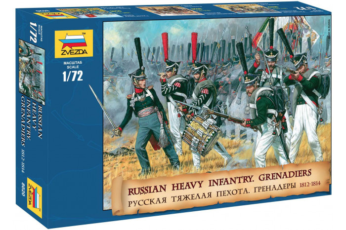 Wargames (AoB) figurky 8020 - Russian Heavy Infantry Grenadiers 1812-1815 (1:72)