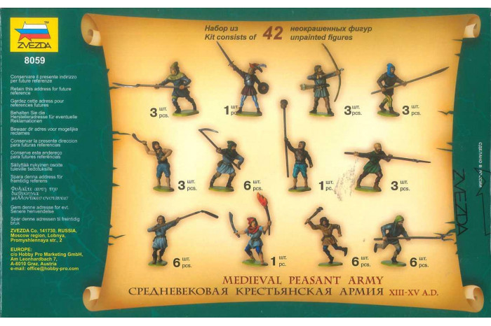 Wargames (AoB) figurky 8059  Medieval Peasant Army (1:72)