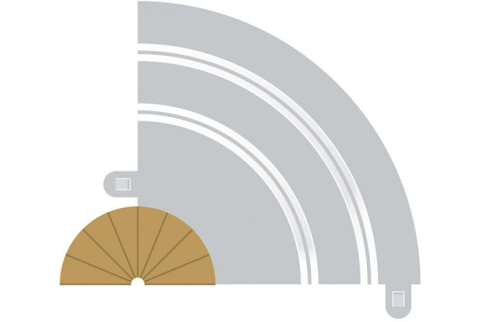 Rozšíření trati SCALEXTRIC C8279 - Border, Kerb & Barrier - Curve - R1 - 22.5DEG Inner