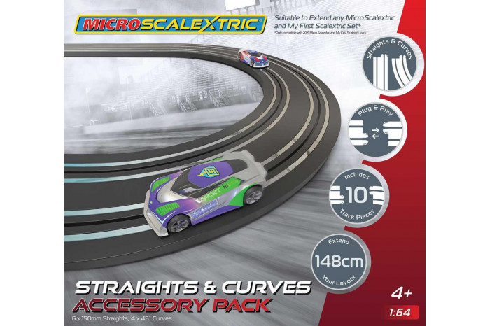Rozšíření trati MICRO SCALEXTRIC G8045 - Track Extension Pack - Straights & Curves