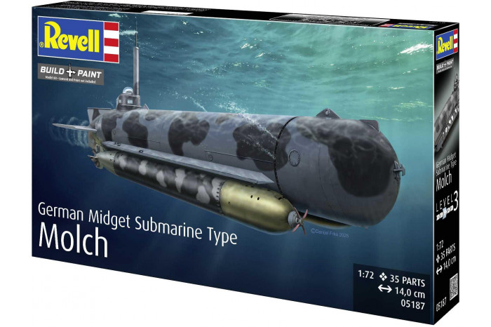 Plastic ModelKit ponorka 05187 - German Midget Submarine Type Molch (1:72)