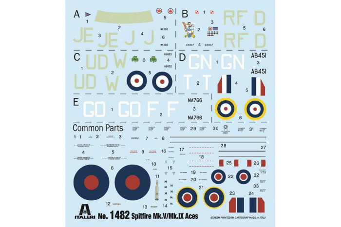 Model Kit letadlo 1482 - Spitfire Mk.V / Mk.IX Aces (1:72)