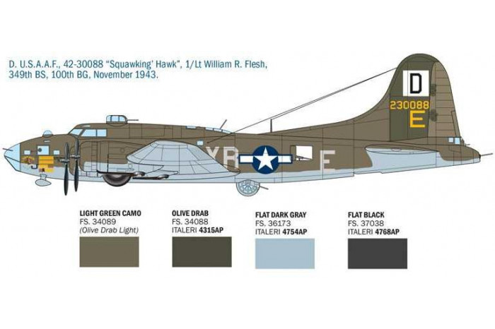 Model Kit letadlo 1487 - B-17F Flying Fortress (1:72)