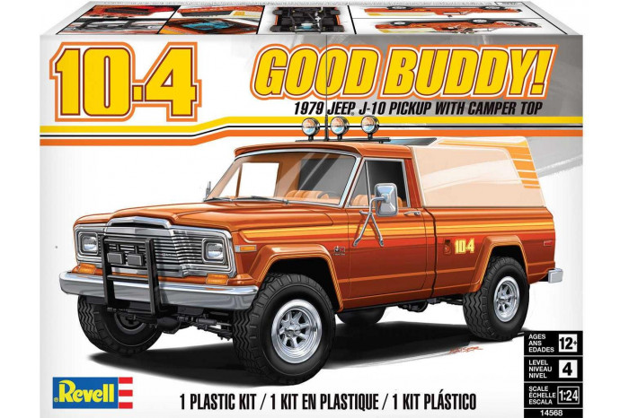 Plastic ModelKit MONOGRAM auto 4568 - Jeep J-10 pickup with camper (1:24)