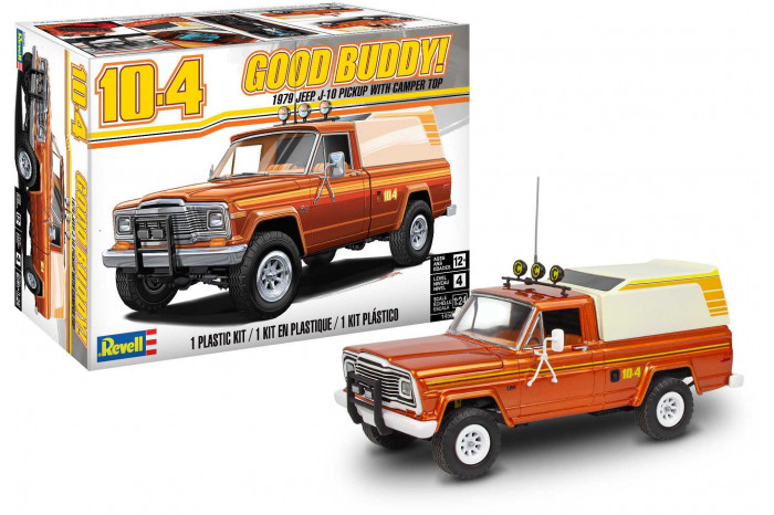 Plastic ModelKit MONOGRAM auto 4568 - Jeep J-10 pickup with camper (1:24)