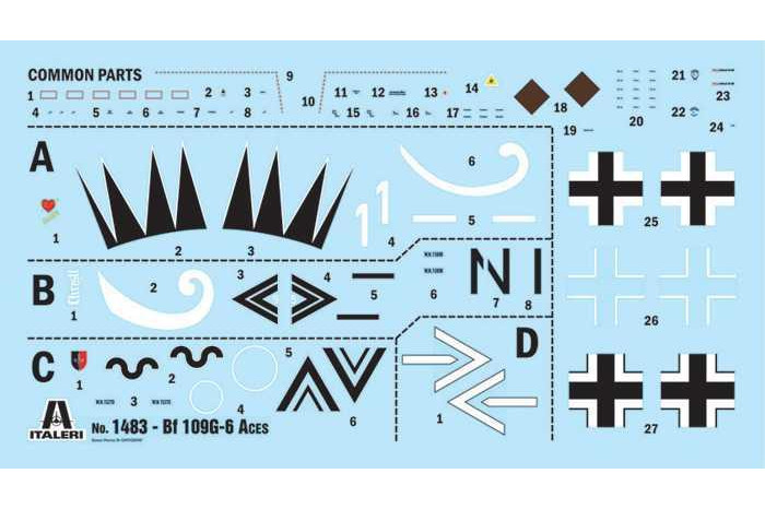 Model Kit letadlo 1483 - Bf 109 G-2/G-6 Aces (1:72)