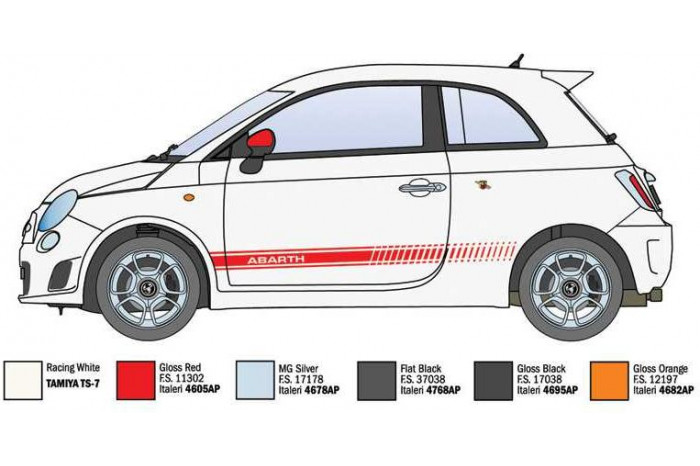 Model Kit auto 3674 - 500 Abarth (2008) (1:24)