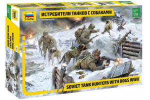 Model Kit figurky 3611 - Soviet Tank Hunters with dogs (1:35)