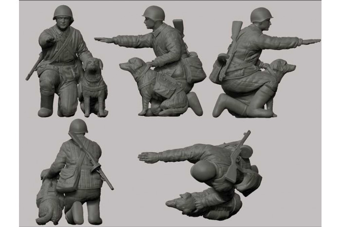 Model Kit figurky 3611 - Soviet Tank Hunters with dogs (1:35)