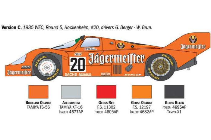 Model Kit auto 3678 - Porsche 956 Jagermeister (1:24)
