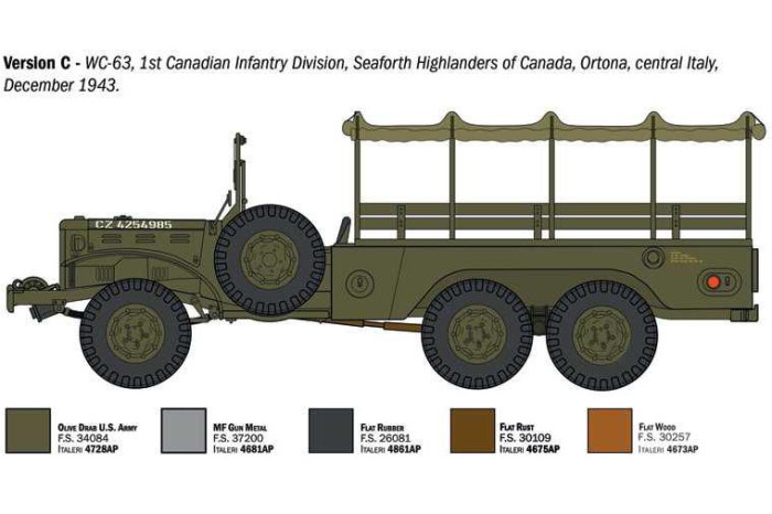 Model Kit military 96230 - Dodge WC62 1 1/2t 6x6 Truck (1:35)