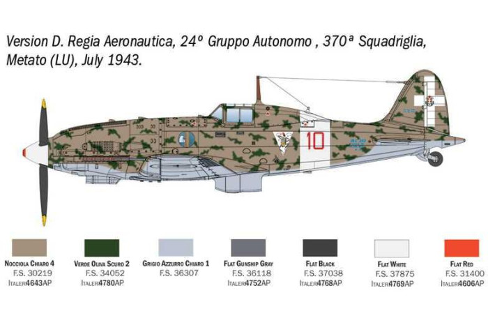 Model Kit letadlo 2840 - MC.202 Folgore (1:48)