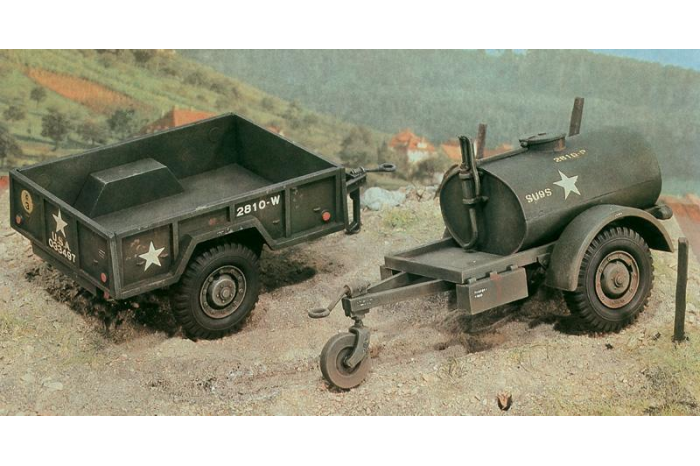 Model Kit military 0229 - 250 GAL.S TANK TRAILER - M101 CARGO TRAILER (1:35)