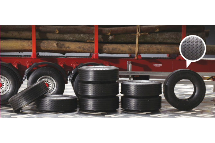 TRAILER RUBBER TYRES (8x) (1:24) - 3890