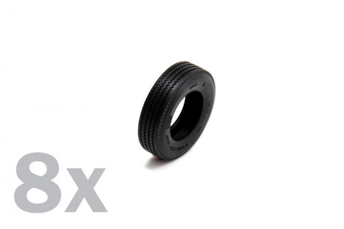 TRUCK RUBBER TYRES (8x) (1:24) - 3889