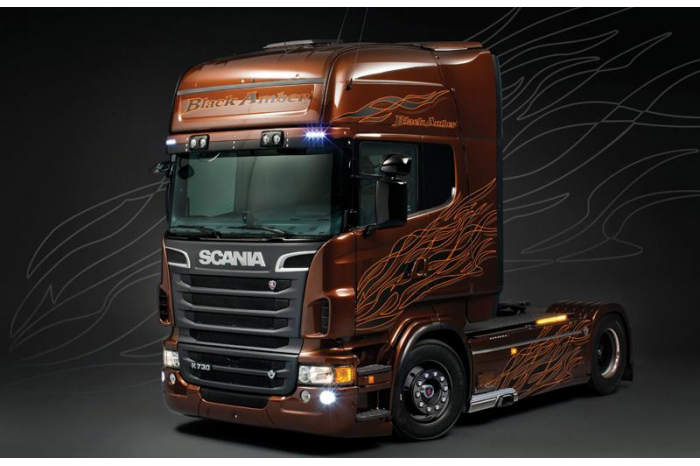 Model Kit truck 3897 - SCANIA R BLACK AMBER (1:24)