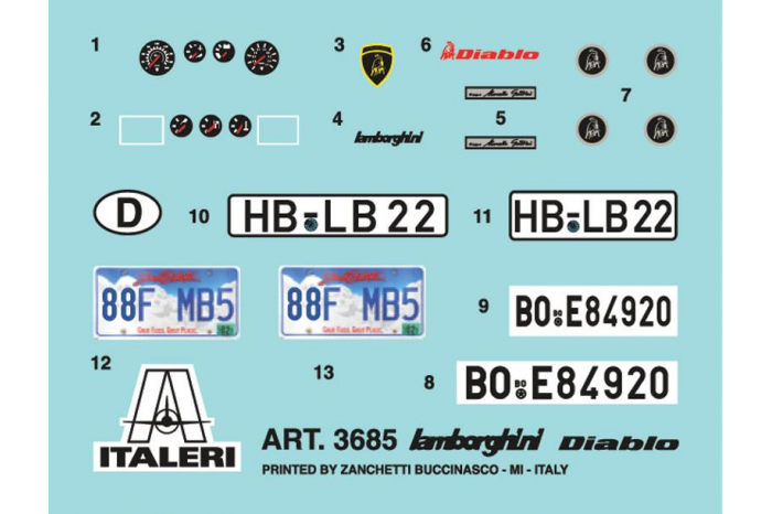 Model Kit auto 3685 - LAMBORGHINI DIABLO (1:24)