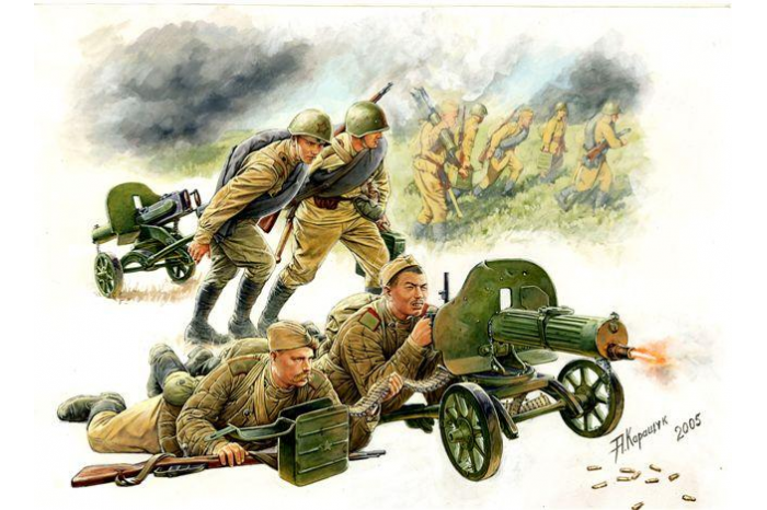 Model Kit figurky 3584 - Soviet Machineguns with Crew (1:35)