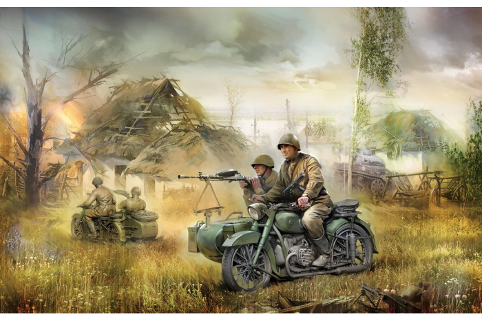 Model Kit figurky 3639 - Soviet WWII Motorcycle M-72 (1:35)