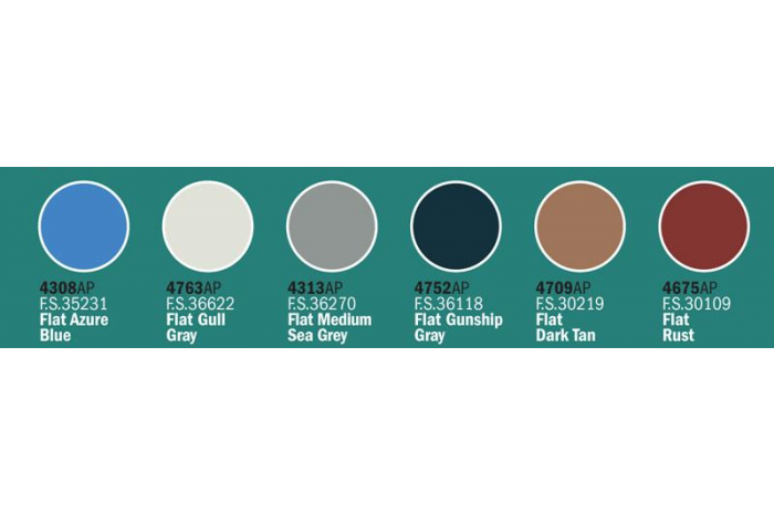 Sada akrylových barev 447AP - WORLD OF WARSHIPS 6 ks