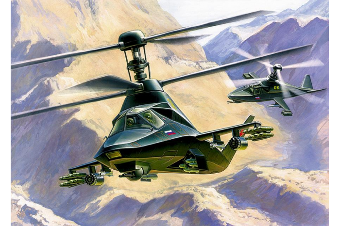 Model Kit vrtulník 7232 - Kamov KA-58 "Black Ghost" (1:72)