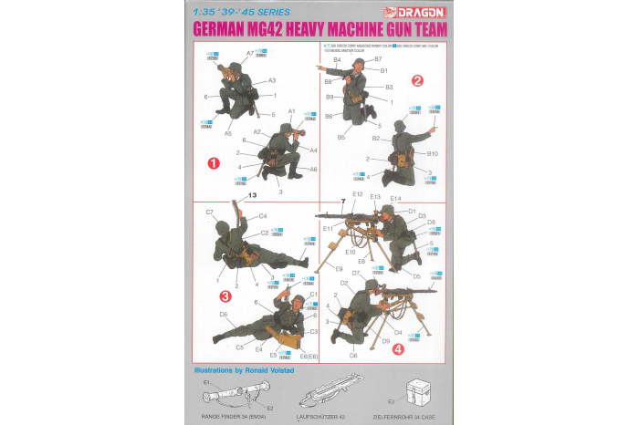 Model Kit figurky 6064 - GERMAN MG42 HEAVY MACHINE GUN TEAM (1:35)