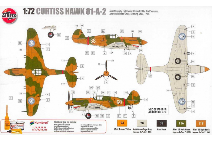 Classic Kit letadlo A01003 - Curtis P-40B Tomahawk (1:72)