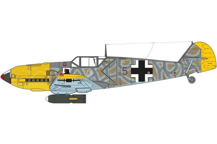 Classic Kit letadlo A05122A - Messerschmitt Bf109E- Tropical (1:48)