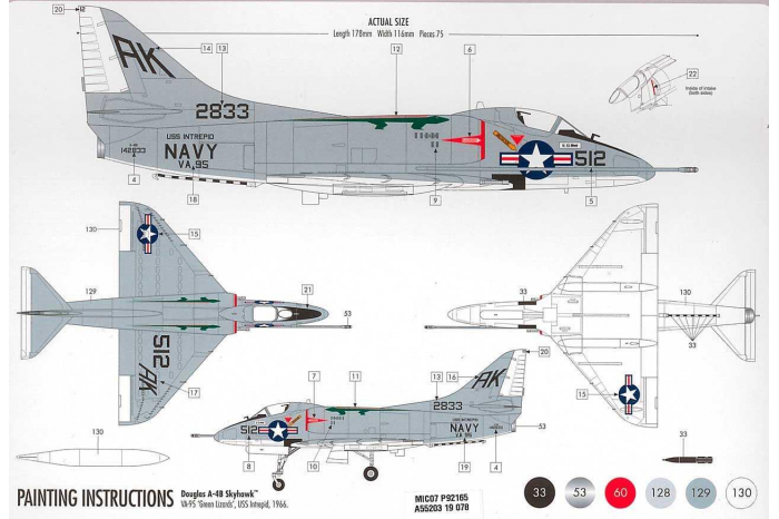 Starter Set letadlo A55203 - Douglas A-4 Skyhawk (1:72)