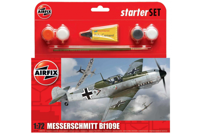 Starter Set letadlo A55106 - Messerschmitt Bf109E3 (1:72)