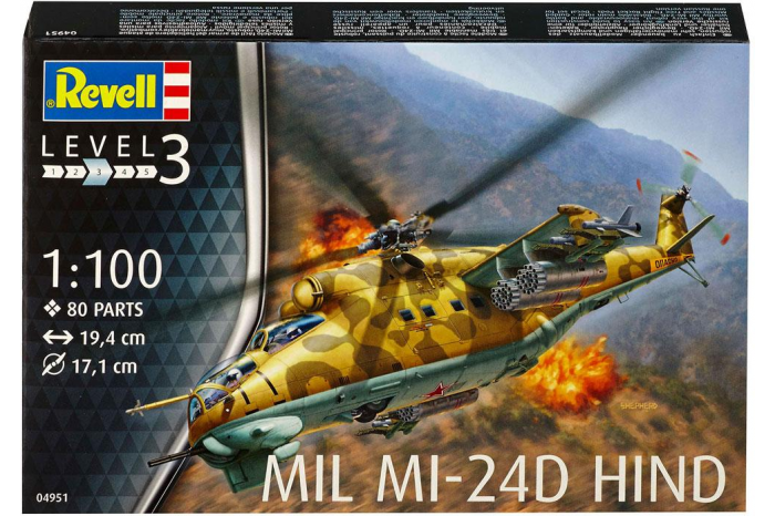 Plastic ModelKit vrtulník 04951 - Mil Mi-24D Hind (1:100)