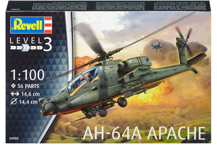 Plastic ModelKit vrtulník 04985 - AH-64A Apache (1:100)